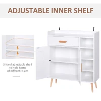 HOMCOM Sideboard, Side Cabinet, Floor Cupboard with Storage Drawer for Hallway, Kitchen, Bedroom, Living Room, White(m-7)