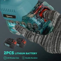 Outsunny Mini Chainsaw Cordless, 8 Inch Electric Chainsaw with 2 x 4000mAh Batteries, Brushless Motor and Safety Lock for Tree Trimming, Garden, Wood Cutting, Blue(m-5)