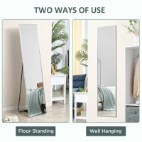 HOMCOM Full Length Mirror, Freestanding or Wall-Mounted Dressing Mirror with Stand for Bedroom, Living Room, 160 x 40 cm, Black Frame(m-5)