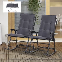 Outsunny Set 2 Cuscini per Sedia a Sdraio da Giardino, Materassini Imbottiti Impermeabili Antimuffa Antiscivolo 120x50x6cm(m-2)