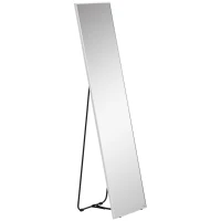 HOMCOM Full Length Mirror, Freestanding or Wall-Mounted Dressing Mirror with Stand for Bedroom, Living Room, 160 x 40 cm, Black Frame(m-11)