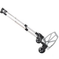 HOMCOM Aluminium Folding Hand Truck Trolley, Heavy Duty Foldable Sack Cart with Adjustable Telescoping Handle, 70KG Load Capacity(m-1)