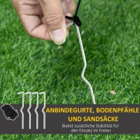 HOMCOM Opblaasbare Kerstdecoratie met LED-licht, Cadeaus, 150 cm Waterdicht voor Kerstfeesten(m-7)