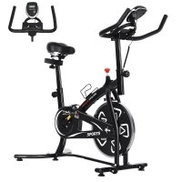 HOMCOM Vélo Fitness Intérieur Écran LCD Noir Réglable