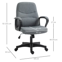 Vinsetto High Back Office Chair with Massage,  Computer Chairs with Adjustable Height, High Back, Swivel Wheels, Grey(m-3)