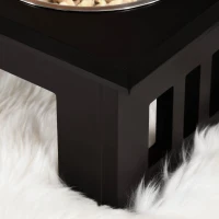 PawHut Raised Dog Feeding Bowls with Stand, Stainless Steel for Medium Dog, 58L x 31W x 25H cm - Brown(m-7)