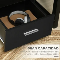 Vinsetto Cajonera de Escritorio con 3 Cajones Ruedas Cerradura 2 Llaves Archivador Móvil para Estudio Salón 40x40x61,5 cm Negro(m-6)