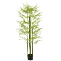 HOMCOM Plante decorative artificiale  Feriga Asparagus in ghiveci Plante false pentru decor interior, exterior, 155 cm(m-1)