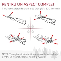 HOMCOM Pom de Crăciun Înzăpezit în 2 Secțiuni cu 395 de Ramuri din Metal și Plastic, 46x46x180cm, Verde(m-5)