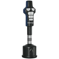 SPORTNOW Boxdummy, freistehend, höhenverstellbar, schwerer Standfuß, Kunstleder, schwarz+grau+blau, 55 x 55 x 178-207 cm(m-1)