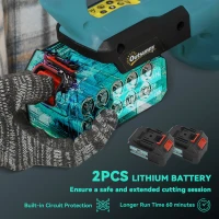 Outsunny 20" Cordless Hedge Trimmer, 18V Electric Hedge Cutter with 51cm Dual Action Blade, 2 x 4000mAh Batteries and Brushless Motor for Garden Branches, Shrubs, Twigs, Blue(m-5)