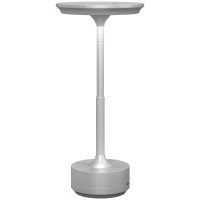 HOMCOM Cordless Table Lamp, Touch LED Desk Lamp with 4000mAh Rechargeable Battery, 3 Colour, for Bedroom Living Room, Silver(m-1)