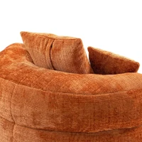 High Back Bean Bag Chair with Memory Foam Filling, Chenille Fabric, No Assembly Required, 108L x 108W x 52H cm, Orange(m-12)