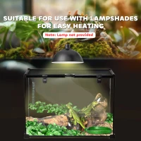 PawHut Glass Reptile Terrarium Insect Breeding Tank Vivarium Habitats with Thermometer for Lizards, Horned Frogs, Snakes, Spiders - Large 50 x 30 x 35cm(m-8)
