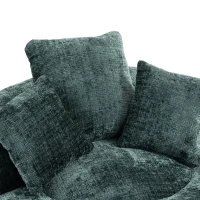 Lazy Sofa Bean Bag Chair with Memory Foam Filling, High Back and Three Pillows, Indoor and Outdoor Use, 108L x 108W x 52H cm, Green(m-9)