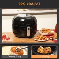 HOMCOM 7L 1500W Digital Air Fryer Oven with Roast, Broil, Bake, Dehydrate, Air Fry, 7 Preset Menus, Rapid Air Circulation, Timer and Non-stick Coating(m-9)