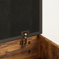 HOMCOM Scarpiera con Panchina a 2 Livelli, Vano Contenitore Integrato con Cuscino, Effetto Legno di Mogano(m-4)