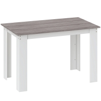 HOMCOM Masă de Luat Masa Modernă din Lemn pentru 4-6 Persoane, 120x69x75cm, Gri și Alb