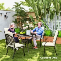 Outsunny Set of Four Padded Garden Seat Cushions - White(m-7)