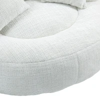 Lazy Sofa Bean Bag Chair with Memory Foam and Chenille Fabric, High Back Design with Three Pillows, 108L x 108W x 52H cm, Beige(m-13)