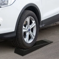 HOMCOM Pair of 2 Low Entrance Plastic Curb Ramps Anti-Slip Surface 3 Ton Capacity Garage Workshop Cars SUVs Small Vans(m-2)