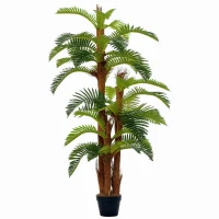 Outsunny Artificial Plant Tropical Fern in Pot, Fake Plants for Home Indoor Decor, 150cm, Green(m-10)