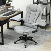 Vinsetto Silla Oficina con Masaje de 6 Puntos con Función Basculante con Calefacción Altura Ajustable 65x71x110-120 cm Gris(m-2)