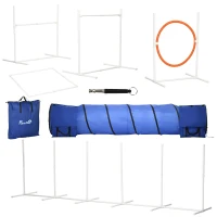 PawHut Six-Piece Dog Agility Equipment Set, with Carry Bag - Multicoloured(m-1)