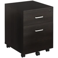 Vinsetto Archivador Móvil para Archivos A4 con Ruedas Gabinete de Archivos Suspendidos con 2 Cajones y Cerradura 40x45x55,6 cm wengué(m-10)