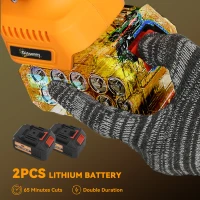 Outsunny Mini Chainsaw Cordless, 8 Inch Electric Chainsaw with 2 x 4000mAh Batteries, Brushless Motor and Safety Lock for Tree Trimming, Garden, Wood Cutting, Orange(m-5)