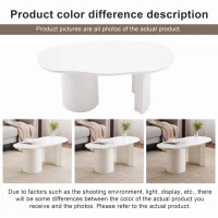 Modern Cloud-Shaped Coffee Table with MDF and PVC Construction, Spacious and Versatile, Easy Assembly, 100L x 50W x 40.5H cm, White(m-5)