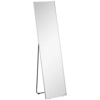 HOMCOM Full Length Mirror, Freestanding or Wall-Mounted Dressing Mirror with Stand for Bedroom, Living Room, 160 x 40 cm, Black Frame(m-1)
