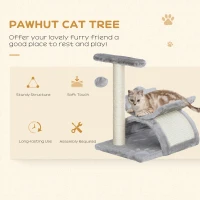 PawHut Cat Tree, Cat Tower for Kittens, Small Cat Condo with Rotatable Top Bar, Sisal Scratching Post, Tunnel, Dangling Balls - Grey(m-4)
