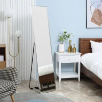 HOMCOM Full Length Mirror, Freestanding or Wall-Mounted Dressing Mirror with Stand for Bedroom, Living Room, 160 x 40 cm, Black Frame(m-2)