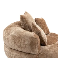 High Back Bean Bag Chair with Memory Foam Filling, High Back Design with Three Pillows, 108L x 108W x 52H cm, Brown(m-10)