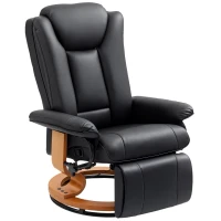 HOMCOM Faux Leather Recliner Chair - Black(m-10)