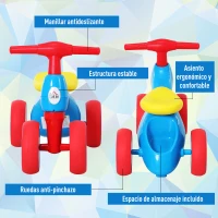 HOMCOM Bicicleta sin Pedales con Sonido y Mini Almacenamiento 57x33.5x42.5cm 20kg(m-6)