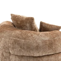 High Back Bean Bag Chair with Memory Foam Filling, High Back Design with Three Pillows, 108L x 108W x 52H cm, Brown(m-11)