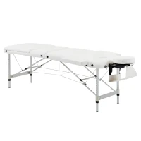 HOMCOM Foldable Massage Table Professional Salon SPA Facial Couch Bed White(m-1)