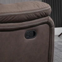 HOMCOM Relaxstoel met Voetsteun, Terugleunende Ontspanningsstoel, Microvezelbekleding in Lederlook, Metalen Structuur, Bruin(m-8)