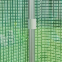 Outsunny Serre de jardin 4 x 3 x 2m avec portes enroulables et grandes fenêtres, serre tunnel de jardin, vert(m-9)