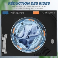 HOMCOM Sèche linge à évacuation électrique 800 W 4 Kg avec 5 modes de séchage, cuve en acier inoxydable, charge frontale(m-6)