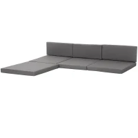 Outsunny Outdoor Cushion Pad Set for Rattan Furniture, 7 Piece Garden Furniture Cushions ONLY, Grey(m-11)