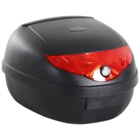 Homcom Coffre pour Casque de Moto 24 L + 2 Clés Noir 40 x 38 x 28 cm(m-10)