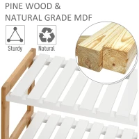 HOMCOM 3-Tier Shoe Rack, Narrow Shoe Shelf with Wood Frame and Slatted Shelves for Hallway, Entryway, 70L x 26W x 57.5H cm, Natural(m-5)
