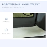 PawHut 91cm Foldable Pet Carrier, with Cushion, for Large Dogs and Cats - Grey(m-7)