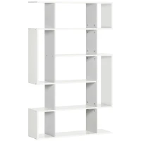 HOMCOM 5-Tier Bookshelf, Modern Bookcase with 13 Open Shelves, Freestanding Decorative Storage Shelving for Home Office and Study, White(m-1)