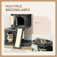PawHut Cat Tree for Indoor Cats 83cm Cat Scratching Post Scratch Board Kitten Tower Climbing Frame Black(m-6)