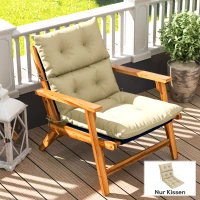 Outsunny Sitzkissen, Dickes Polsterkissen für Sitzmöbel, mit Rückenlehne, Schaukelstuhlkissen, für drinnen und draußen, Beige(m-2)
