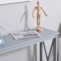 HOMCOM Console Table, Modern Hallway Table with Bottom Storage Shelf and X-frame, Sofa Table for Living Room, Entryway, Grey(m-7)